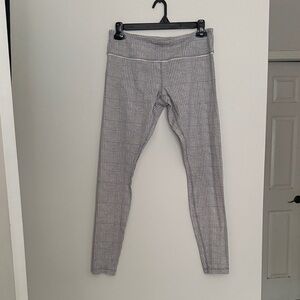 Lululemon Athletica Women's Checkered Leggings - Gray and White
